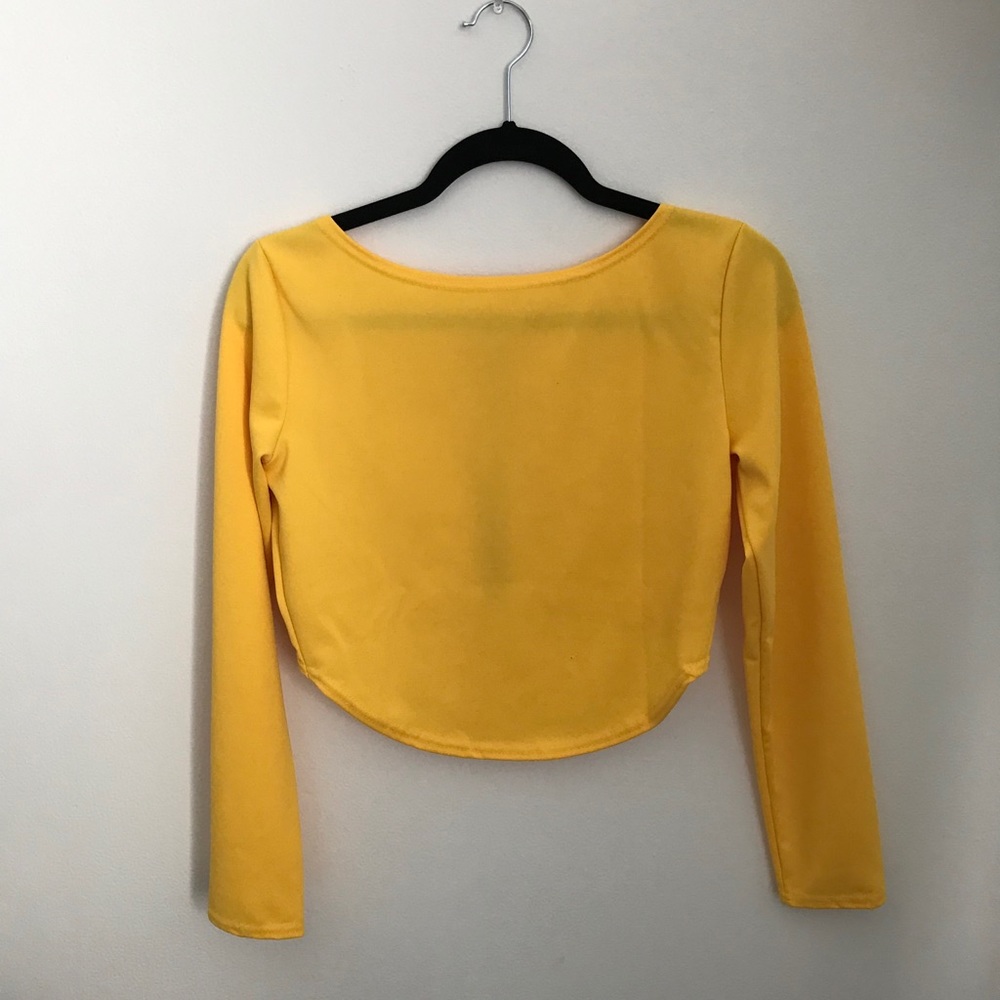 Yellow long sleeve crop top